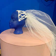 Load image into Gallery viewer, 70's - wide lattice Juliette cap & veil