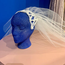 Load image into Gallery viewer, 70's - wide lattice Juliette cap & veil