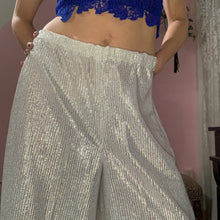 Load image into Gallery viewer, 70&#39;s - silver lame&#39; palazzo pants
